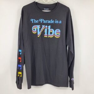 NWT Champion Macys Thanksgiving Day Parade Vibe Long Sleeve Shirt Black Large
